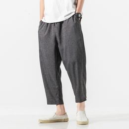 Women's Pants Capris Mens Harem Pants Japanese Casual Cotton Linen Sweatpants Man Jogger Pants Harajuku Style Loose Pants Male Large Size M-5XL 230301