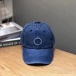 Classic Embroidered Washed Denim Baseball Hat Men's and Women's Same Casual Big Head Circumference Peaked Cap