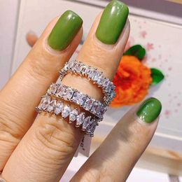 Cluster Rings High Quality Luxury Hand Made Water Drop Cubic Zirconia Ring Engagment Wedding Band Finger Rings For Women Gift J1771 G230228