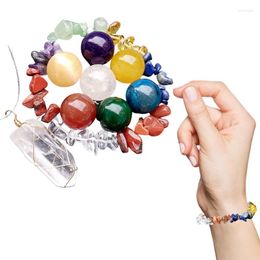 Decorative Figurines Crystal Pendant Bracelet Set 7-Necklace Healing Crystals For Women Men Spiritual Energy Gemstone Necklace