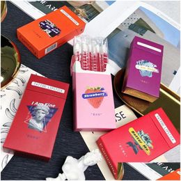 Lip Gloss Cotton Swab Liquid Lipstick Cigarette Case Makeup 20 Pieces Per Set Natural Waterproof Coloris Make Up Lipgloss Drop Deliv Dhox8