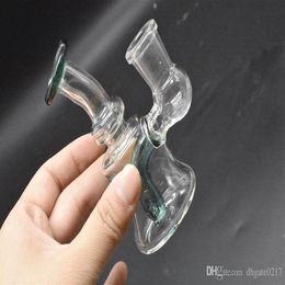 Mini -Taschenglas Bongs Recycler Öl Rigs Glaswasser Rohre Rauchen Rohr Bong Shisha 14mm Joint313h