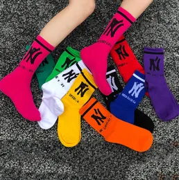 Autumn and Winter New Trendy Brand Women's Socks Letter Women's Mid-Calf Length Sock Cotton Candy Colour Fashion Socks 5 Pairs