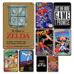 Classic Game Poster Metal Plate Tin Sign Vintage Gamer Room Art Sticker Decor Plaque Personalised Man Cave Home Decoration 20x30cm Woo