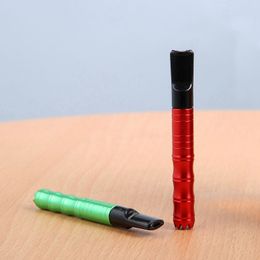 Colourful Aluminium Philtre Smoking Dry Herb Tobacco Catcher Taster Bat Digger One Hitter Handpipes Pipes Portable Tooth Cigarette Holder Tube Mouthpiece Tips dhl