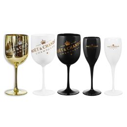 Wine Glasses 17oz Champagne Summer Electroplated Acrylic Pool Party Bar Cup Moet Coupes Cocktail Whiskey 2023 Beer Flutes Goblet 230228