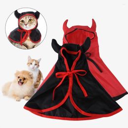 Dog Apparel Pet Cloak Comfortable Adjustable Tie Rope Devil's Horn Halloween Cosplay Cat Costumes Puppy Hooded Accessories