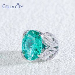 Cluster Rings Cellacity vintage Women Paraiba Tourmaline Gemstone Ring 925 sterling silver jewelry wedding party fine jewerly gift size 6-10 G230228