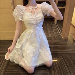 Party Dresses 2023 Summer Butterfly Princess Dress France Sequin Mesh Sleeve Women Trendy Lace Fairy Lolita Korea