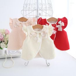 Jackets Baby Infant Girls Sweet Bow Winter Cashmere Vest Coat For Kids Girl Princess Coats Outfits