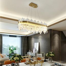 Chandeliers Crystal Living Room Chandelier Nordic Modern Luxury Bedroom Restaurant Decorative Light Rectangle LED