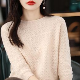 Women's Sweaters Spring And Summer Wool Women's O-neck Short-sleeved Sweater T-shirt Hollow-out Knitting Thin Pullover 6 Colours
