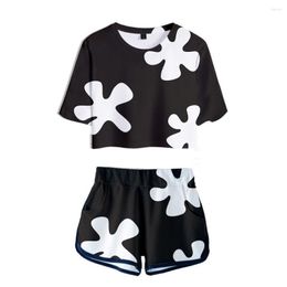 Men's T Shirts 3D Print Summer Soft Shorts And T-shirts Womens Two Piece Sets Crop Top Tracksuit Clothes