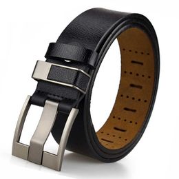 Belts Men Suede Leather Belt With Oxford Fabric Strap Genuine Leather Luxury Pin Buckle Blue Belts For Men 35 cm Width Z0228