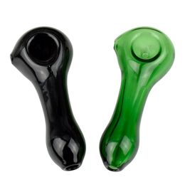 Classic 4.1-Inch Smoking Hand Pipe with High-Quality Borosilicate Glass and Left-Side Carb Hole for Smooth Hits