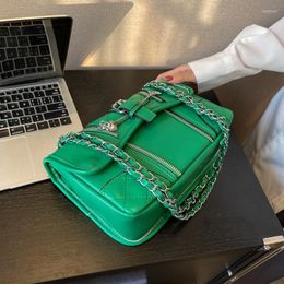 Evening Bags Women Luxury Designer Bag Green Leather Chain Handbag Underarm Shoulder Brand Fashion Ladies Messenger Briefcase