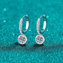 Stud Earrings 925 Sterling Silver Female Mosanite Small Buckle Anti-allergy Plating PT950 Gold