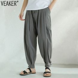 Women's Pants Capris Men's Summer Cotton Linen Pants Male Chinese style Trousers Solid Colour Casual Harem Pants M-5XL 230301