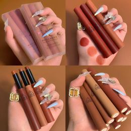 Lip Gloss 3 Colors/set Velvet Matte Liquid Lipstick Waterproof Long Lasting Nude Colour Lady Red Beauty Cosmet