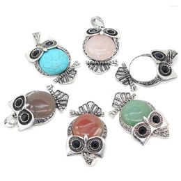 Pendant Necklaces Natural Stone Pendants Animal Shape Agates Rose Quartzs Malachite Turquoises Crystals Charms For Jewelry Making Necklace