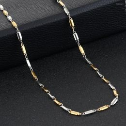 Chains Tiny Metal Flat Stick Chain Necklaces Stainless Steel Jewellery For Women Girls Link Kolye Neck Collares Colar MN261