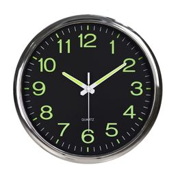 Wall Clocks 12 Inch Round Large Luminous Wall Clock Glow in the Dark Non-Ticking Indoor Decor 230301