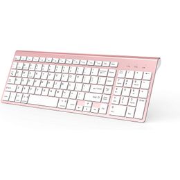 Keyboards Wireless Bluetooth Keyboard 2 4 GHz Connexion Technology Ergonomic Design Suitable For PC Computers Pink Blue Silver 230301