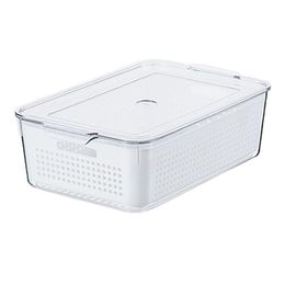 Storage Bottles & Jars Fresh Fruit Vegetable Produce Container With Colander Refrigerator Seafood Box Sealed Kitchen StorageStorage JarsStor