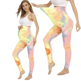 Maternity Bottoms Stretch Women's Leggings Seamless Yoga Pants Pregnancy Trousers Tie Dye Casual Clothes Sports TrousersMaternity