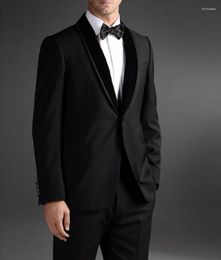 Men's Suits Custom Made Groomsmen Shawl Lapel Groom Tuxedos Black Men Wedding Man (Jacket Pants Tie Hankerchief) B839