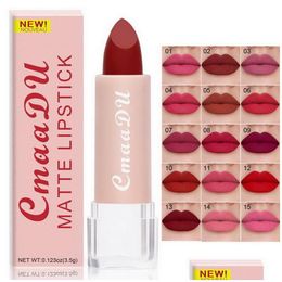 Lipstick Cmaadu 15 Colors Matte Lip Stick Waterproof Easy To Wear Nutritious Make Up Lipsticks Drop Delivery Health Beauty Makeup Lip Dhoit