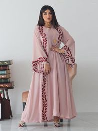 Ethnic Clothing Factory Outelts Embroidery Muslim Dress With Scarf Long Abayas Robes Fancy Maxi French Stylish Modesty Islamic Wy954