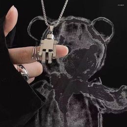 Pendant Necklaces Movable Robot Necklace 2023 Long Trend Ins Hip Hop Sweater For Women And Man Luxury Party Jewelry Wholesale