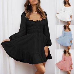 Casual Dresses Women's Flounce Long Sleeve Wedding Ruffle Mesh Dinner Short Women Chiffon Maxi For Dress Summer