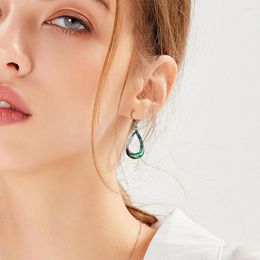 Dangle Earrings Fashion Pure Titanium Drop For Women Small Lightweight Stainless Steel Abalone Shells Teardrop Hook Boho