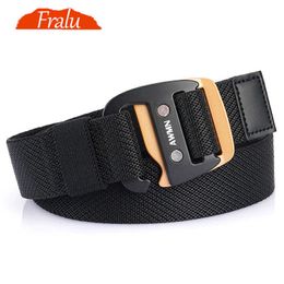 Belts 2021 New Men's Elastic Belt For Jeans Pants Metal Buckle Outdoor Sport Casual Woven Stretch Male Tactical Belt Wearresistant Z0228