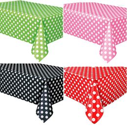 Table Cloth Rectangular Covers Waterproof Disposable Plastic Tablecloth For Birthday Party Wedding PE Dot Eco Tableware