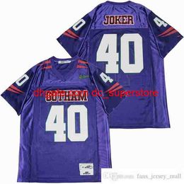 Movie Football Jersey 40 Gotham Joker Custom DIY Design Stitched College Football Jerseys