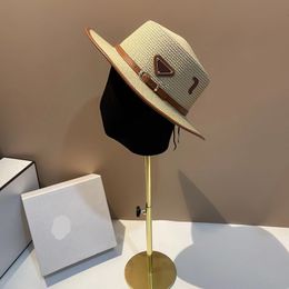 luxury Flat hat Designer women's straw hat Fashion jazz wide-brim hat High quality men's sunscreen