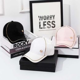 Ball Caps New Women Baseball Cap Female Solid Color Outdoor Adjustable White Pink Black Embroidered Women's Hats Summer Letter M/D SunhatJ230228