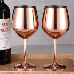 Wine Glasses 500ML Matte Metal glass Charms Champagne Whiskey Drinking Goblet Bar Glass Cups 18 8 Stainless Steel 2 4PC 230228