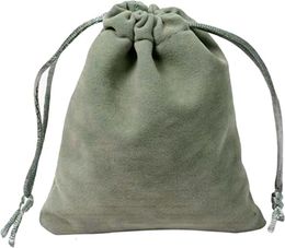 Jewellery Pouches Bags SheepSew 6 Pcs Handmade Grey Velvet Long 7" X 5" Drawstring Quality Thick Bag Wedding Party Favour BagsJewelry