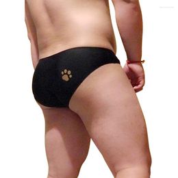 Underpants Gold Bear Claw Print One-piece Seamless Underwear Plus Size Men Sexy Briefs Gay Proud Shorts White Black Blue L XL XXL XXXL