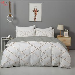 Bedding sets Luxury Geometry King Quuen Duvet Quilt Covers 220 240 260 Nordic Bedspreads 2 People Double Bed Cover 150 Set For Winter 230228