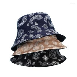 Berets Bandana Bucket Hat Women Men Spring Summer Caps 2023 Sun Protect Fishing Paisley Fisherman Hats Fashion Streetwear B196