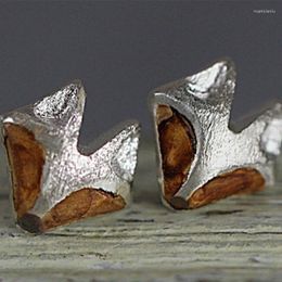 Серьги -грибы Творческие металлические двухтонные серебряные серебряные цвета маленькие животные ручной работы для женщин