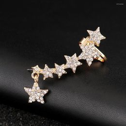 Backs Earrings ZLDYOU Left Right Ear Cuff Women Gift Jewelry Full Crystal Star Earcuffs Fashion Gold Silver Plated Clip Earring