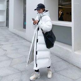 Women's Jackets Women'S Coat South Korea 2023 Winter Long Down Jacket Plus Size Warm Hooded Parka Black And White Cotton