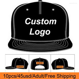 Ball Caps Custom Logo Snapback Hip Hop Hats Customized Baseball Printing Adult Casual Streetwear Wholesale 10pcs/lot