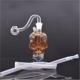 Smoking pipe skull shape Smoking Water Pipe Hookah Glass oil burner Bongs Thick Pyrex recycler bong